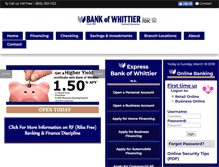 Tablet Screenshot of bankofwhittier.com
